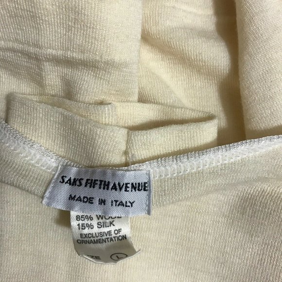 Saks Fifth Avenue off white long sleeve - womens L - Picture 5 of 5